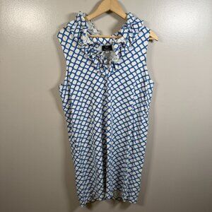 Sailor Sailor Ruffle Neck Shift Dress Size XL Rope Knotty Nautical Preppy Casual